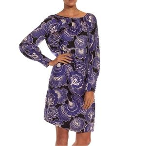 Banana Republic 100% Silk!! Purple Geometric Design Dress Size 4P